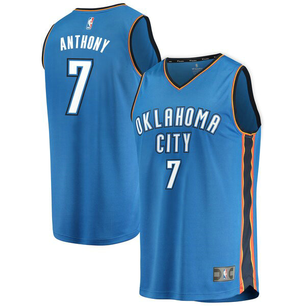 Maillot Oklahoma City Thunder Homme Carmelo Anthony 7 Icon Edition Bleu